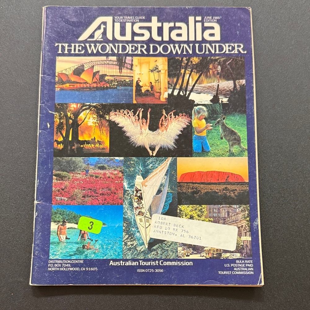 Vintage June 1985 Edition of Australia Travel Guide Book